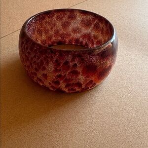 Leopard print glitter resin bracelet